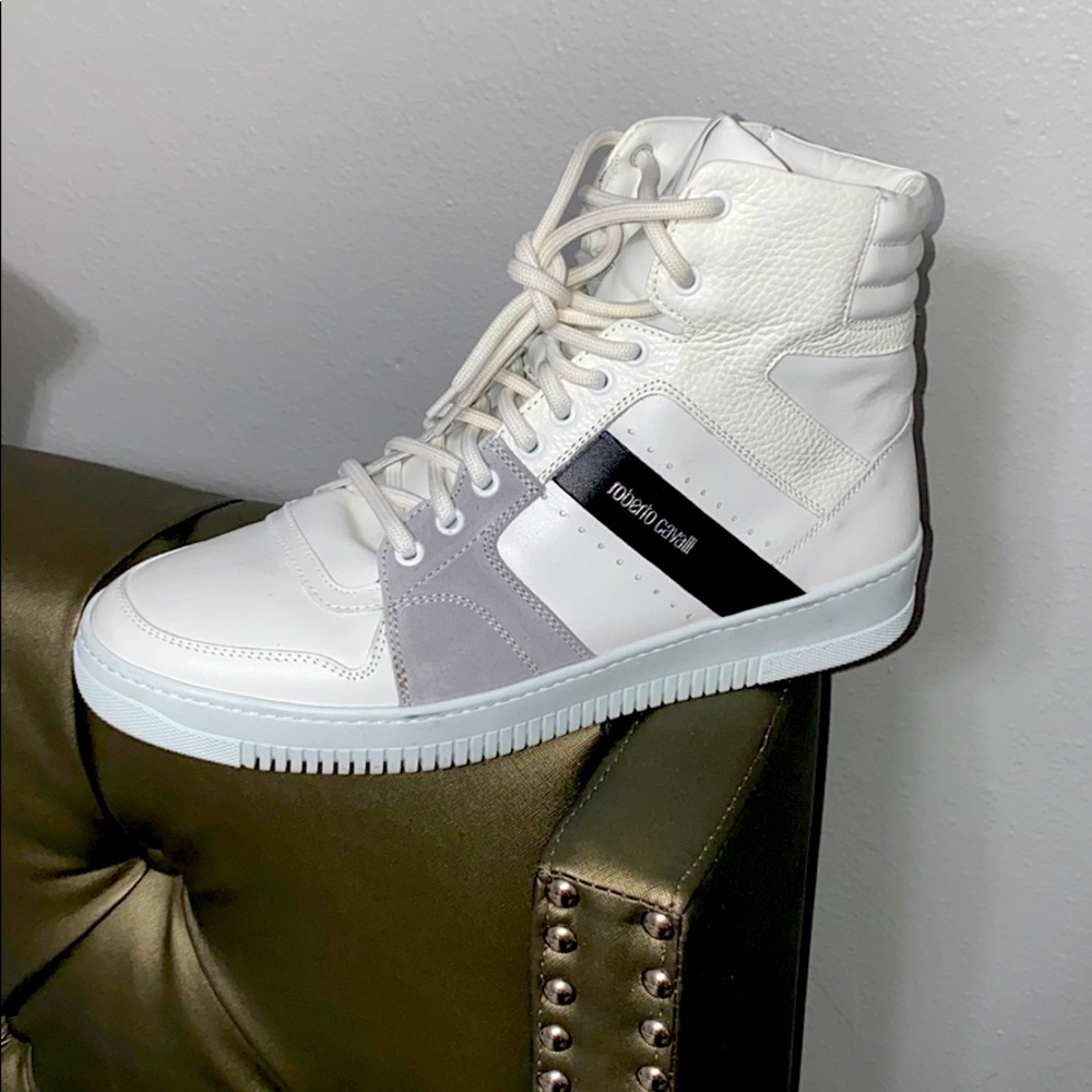 Roberto Cavalli white high tops size44 1/2(11 1/2)